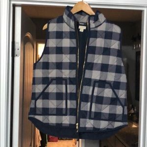 Jcrew checked puffer vest